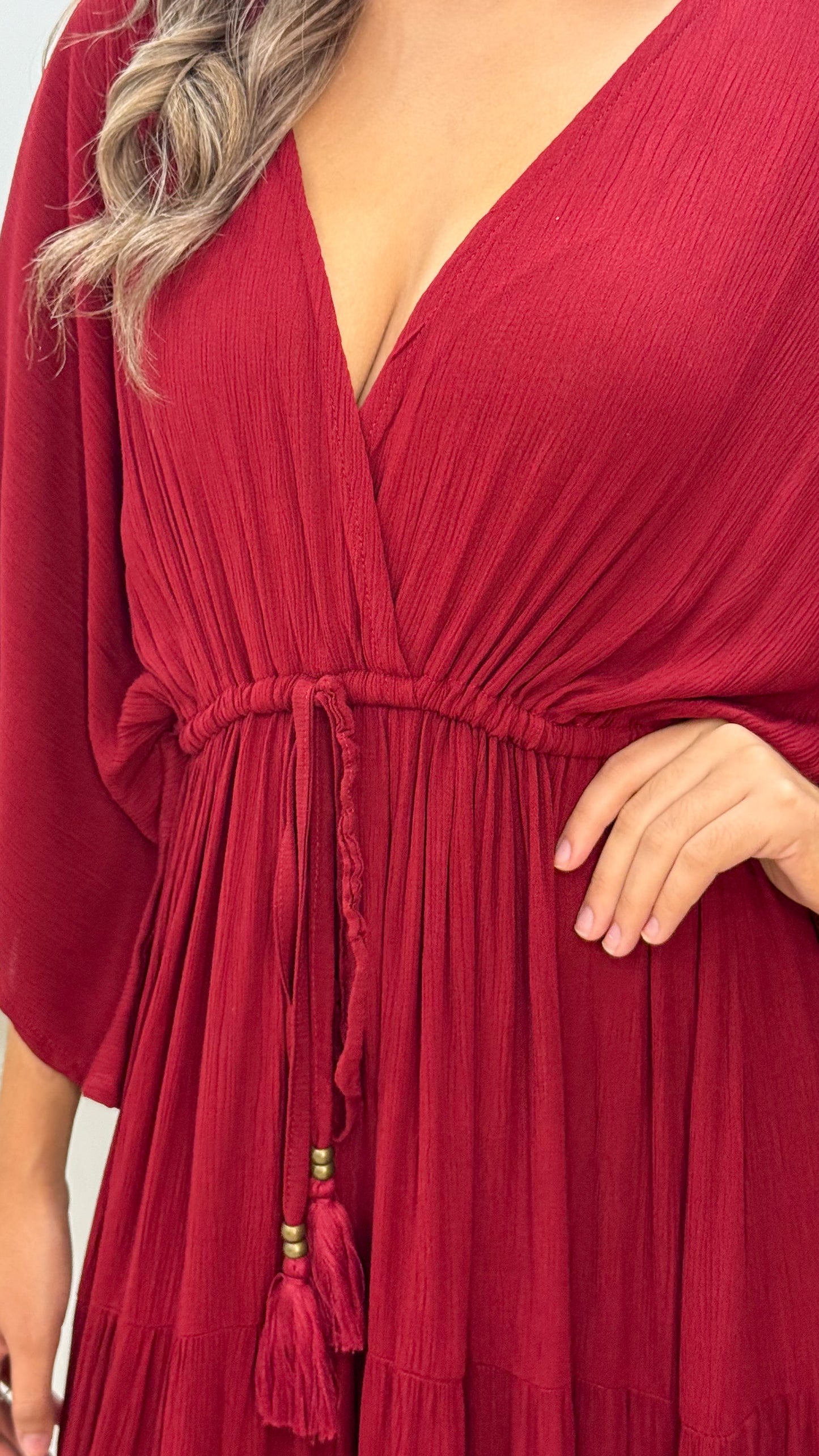 Nereida Dress- Burgundy