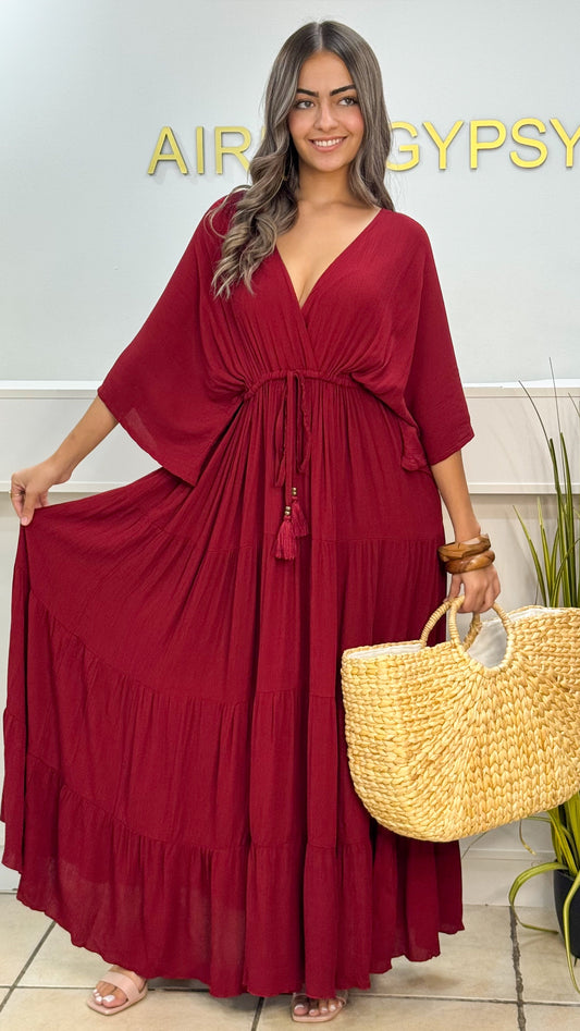 Nereida Dress- Burgundy