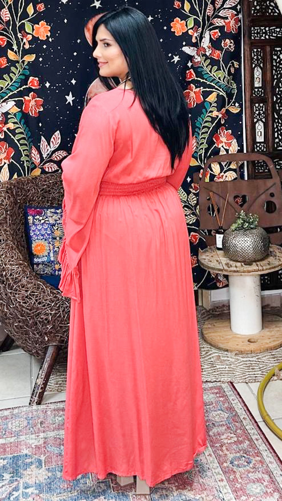 Nan Maxi Dress-Coral