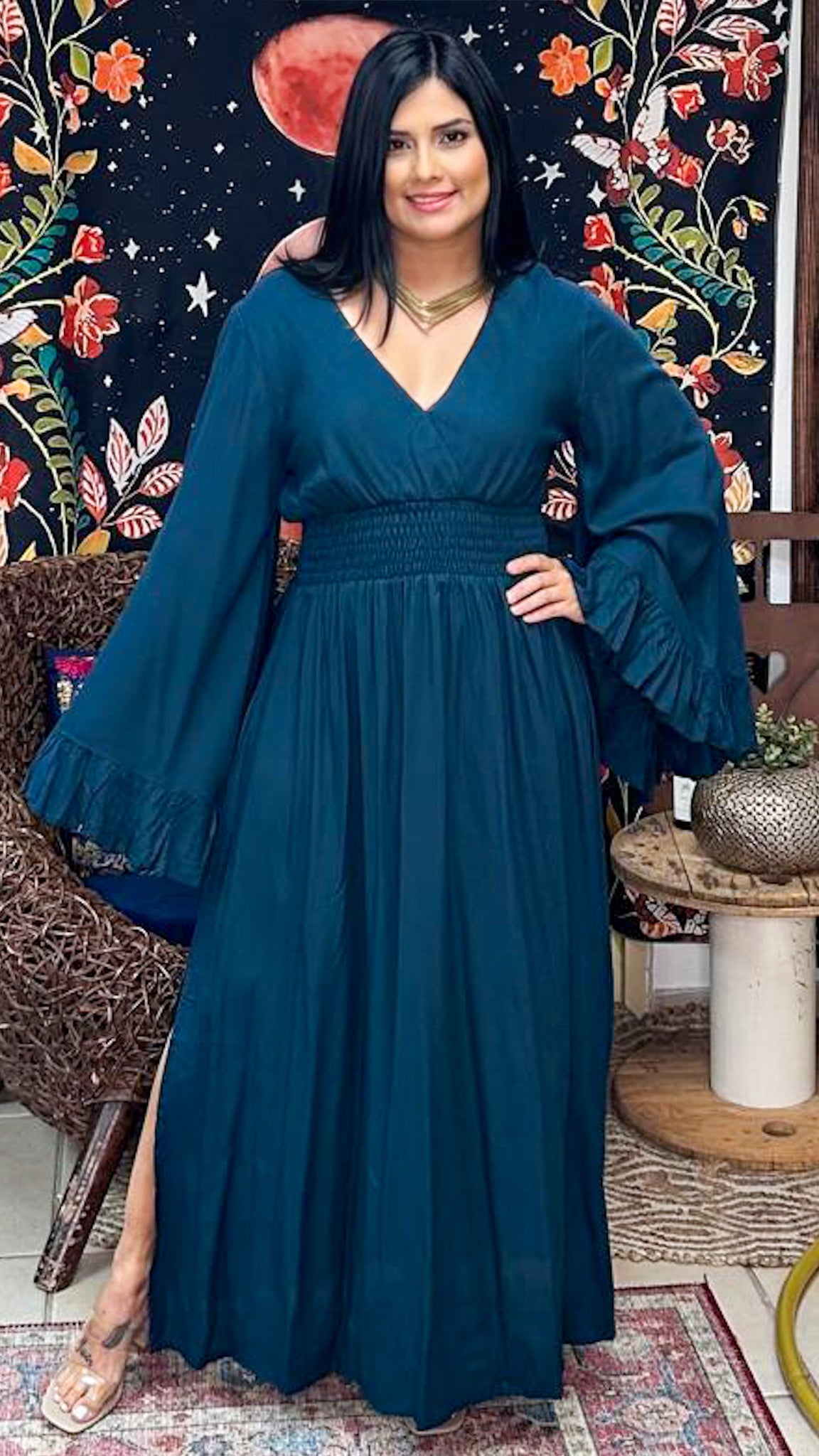 Nan Maxi Dress-Teal