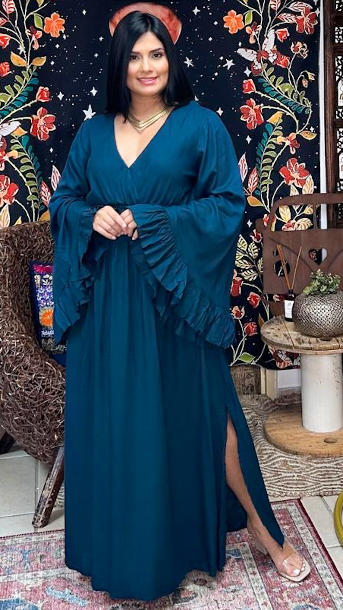 Nan Maxi Dress-Teal