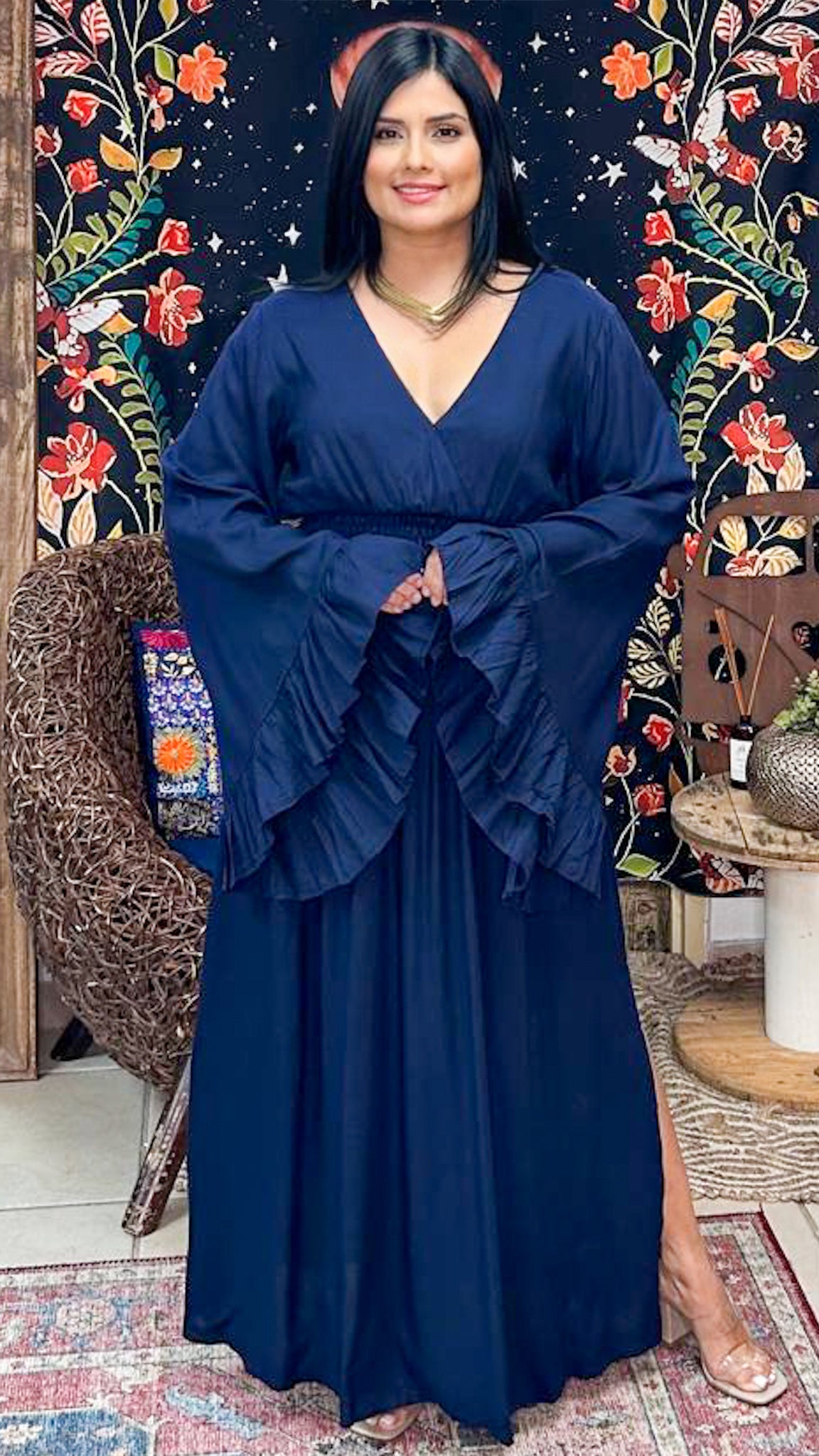 Nan Maxi Dress-Navy