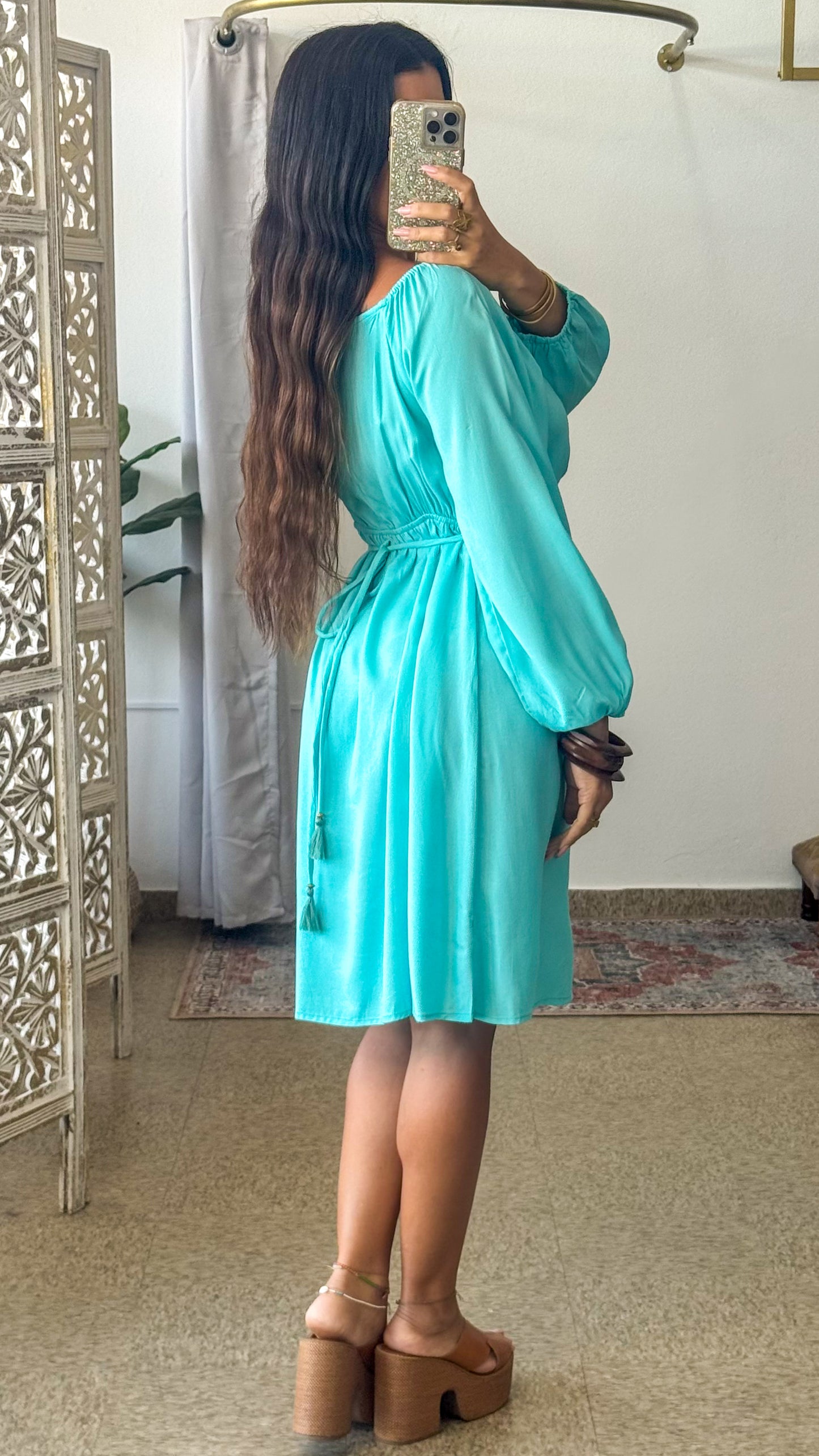 Ashanti Short Dress-Blue
