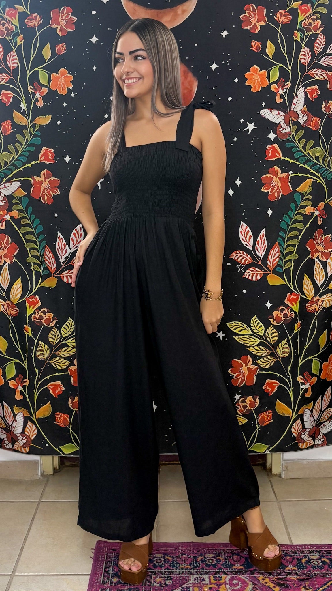 POM-POM Jumpsuit- Black