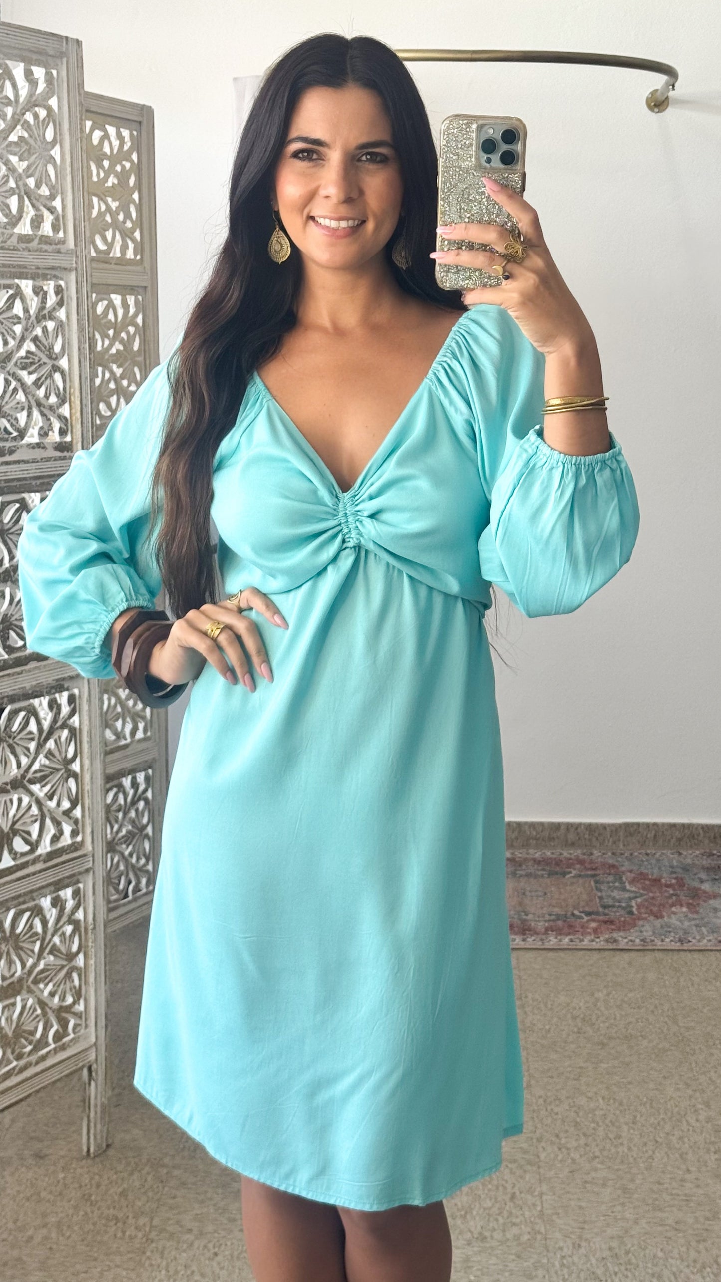 Ashanti Short Dress-Blue