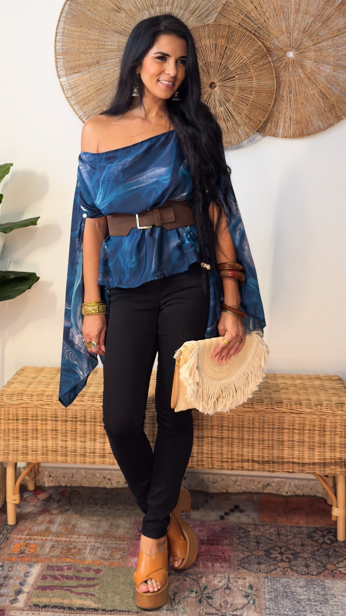 Damage Poncho Top