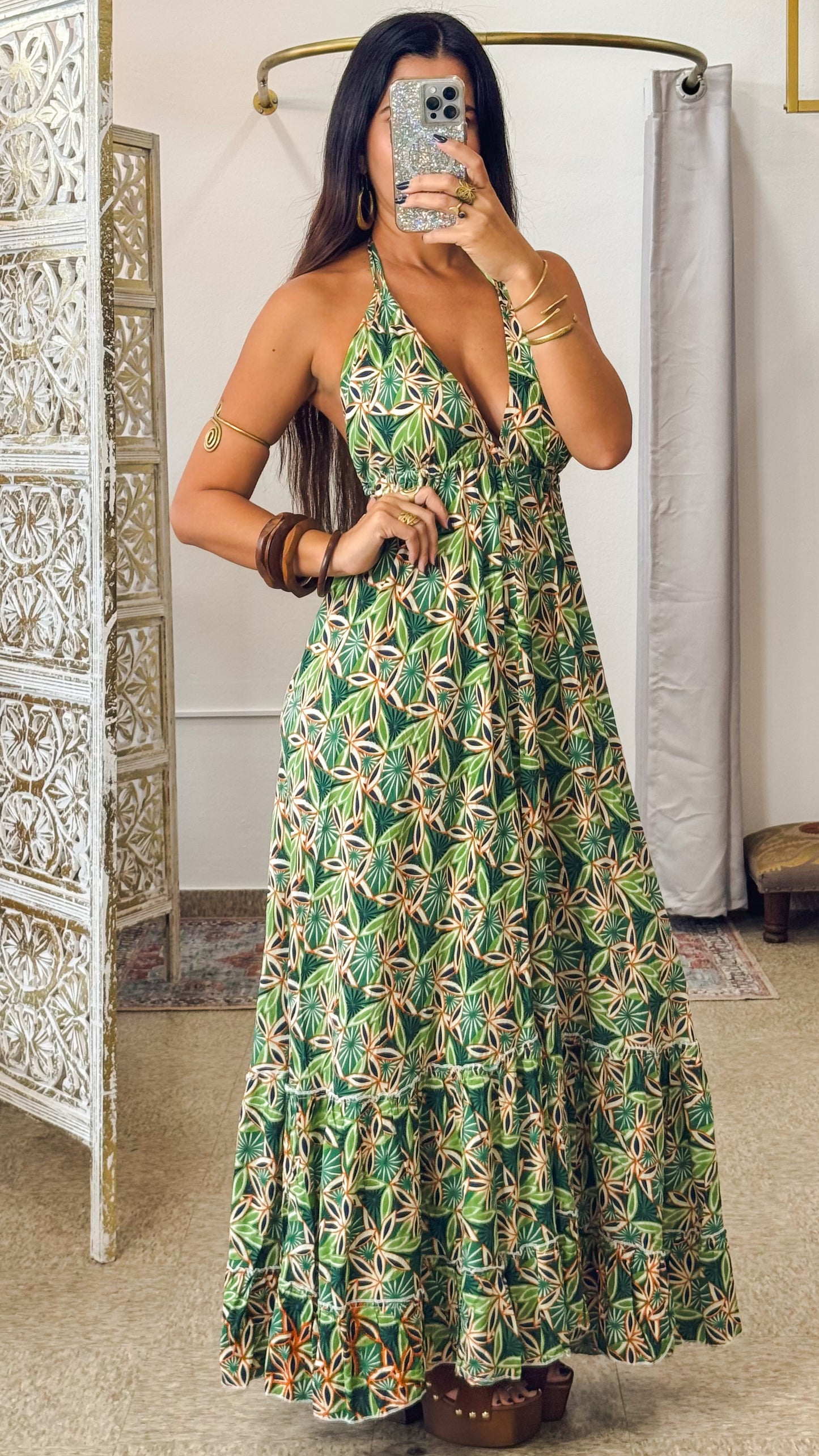 Bohemian Dress - Green