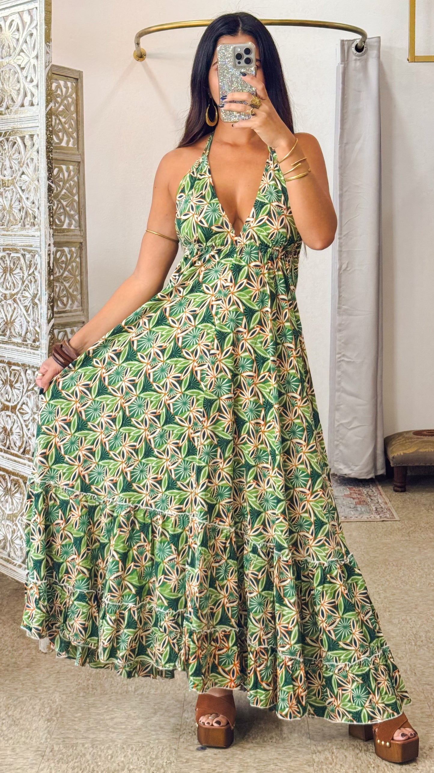 Bohemian Dress - Green