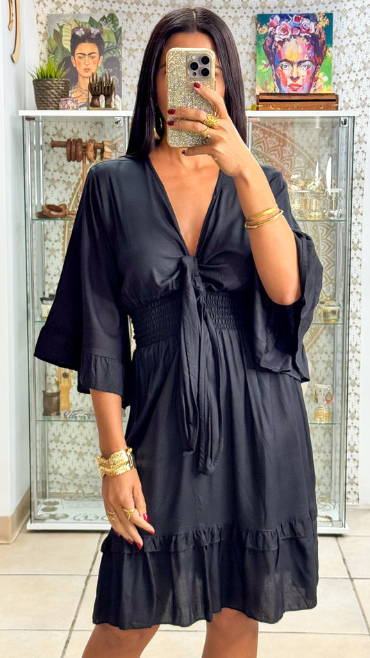 Nomad Short Dress-Black