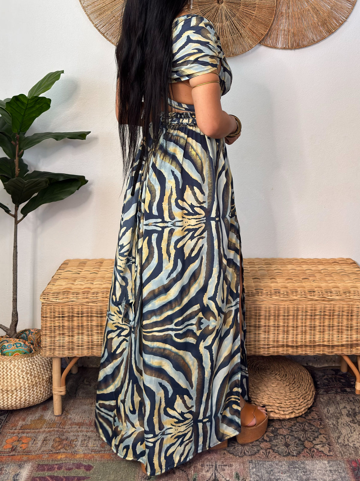 Convertible Maxi Dress- Animal Print