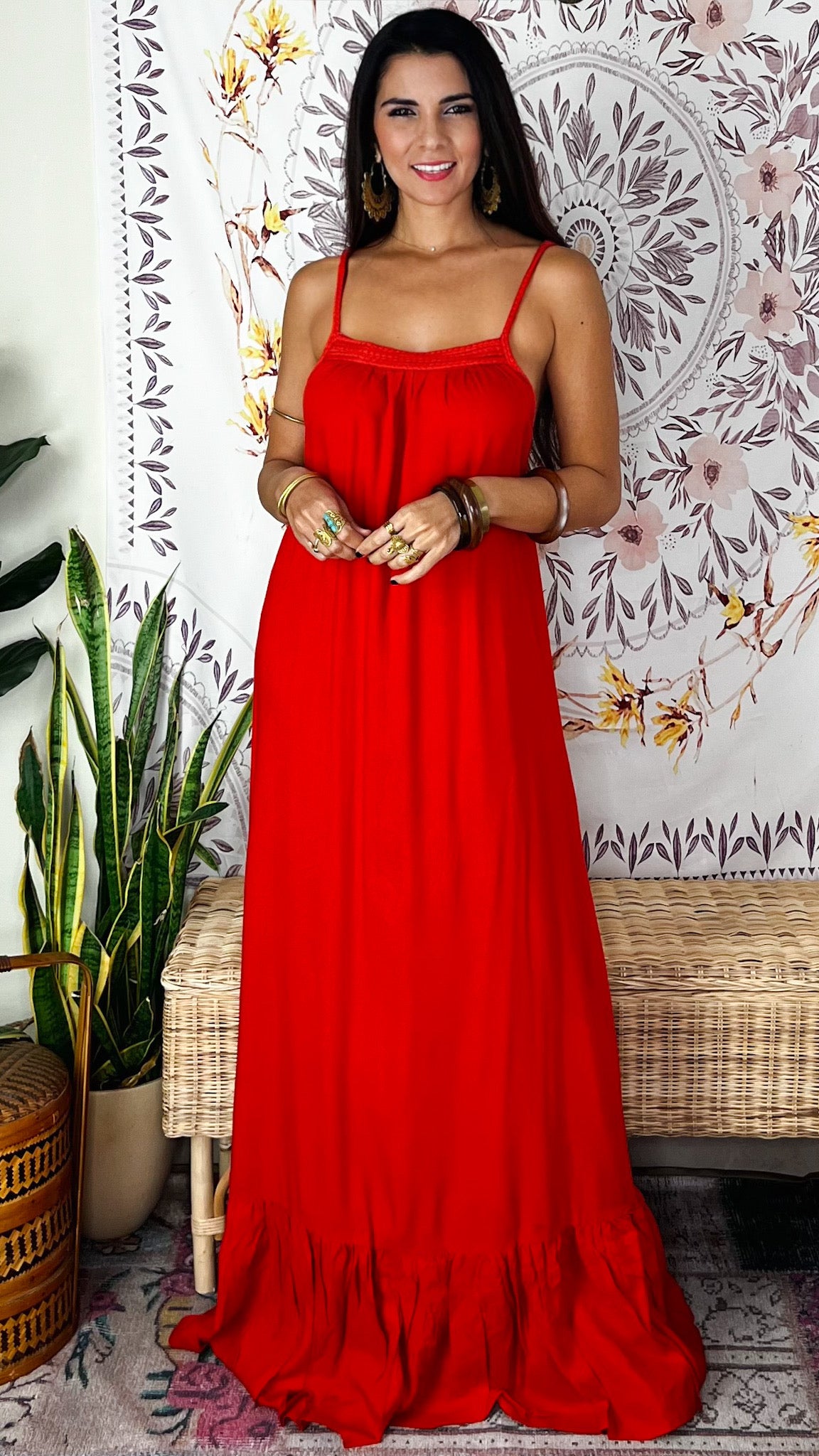 Tahiti Maxi Dress- Red