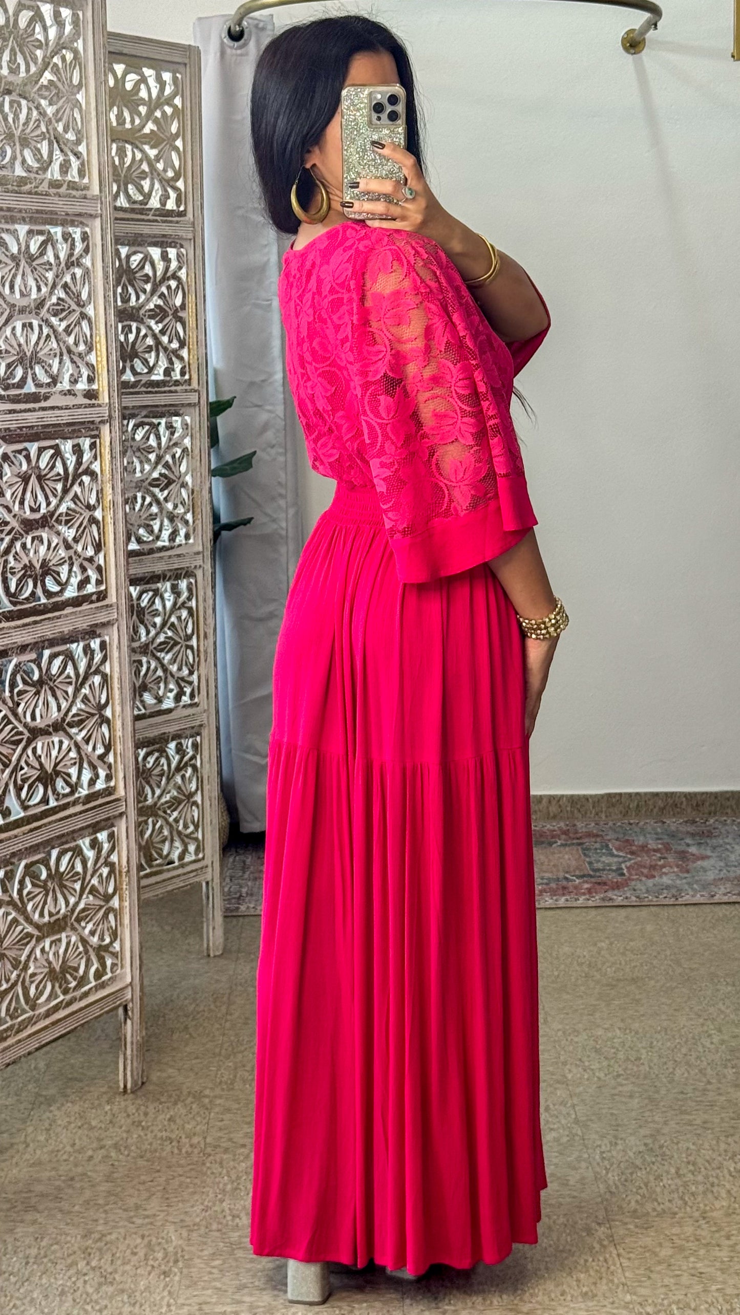 Astraea Maxi Dress- Fushia