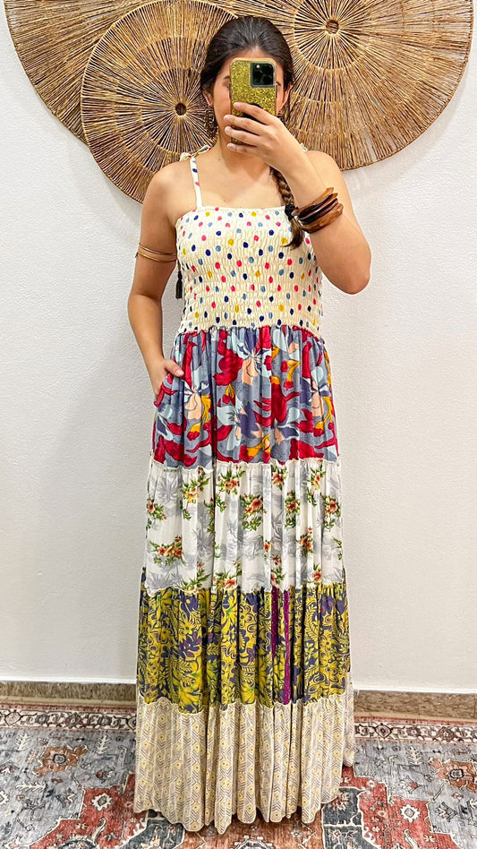 Bella Patchwork Maxi Dress