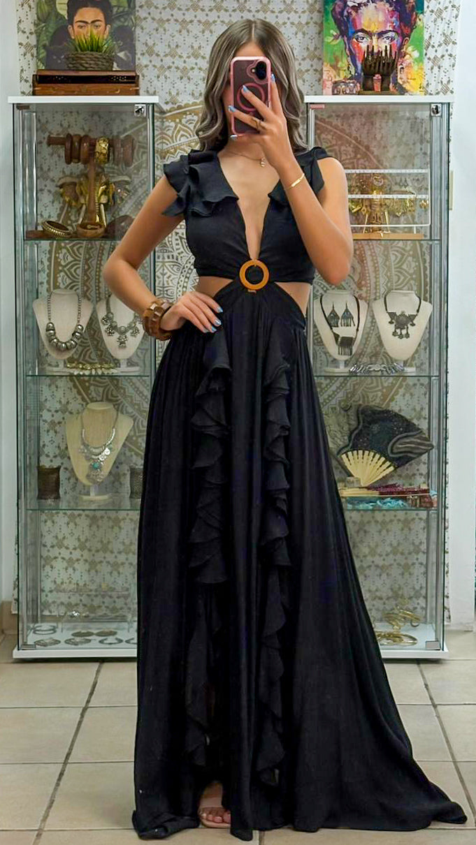 Falifa Maxi Dress-Black