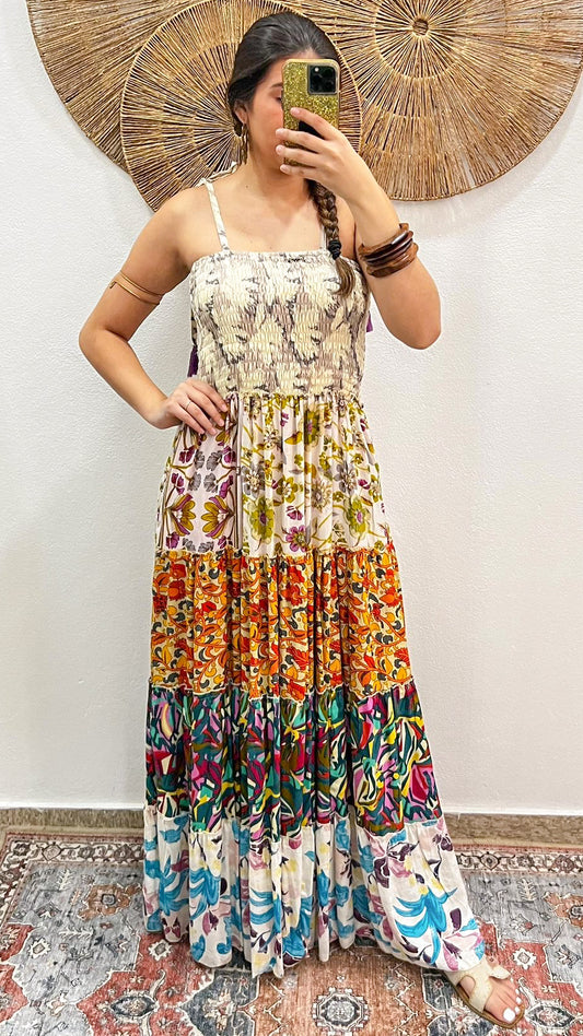 Bella Patchwork Maxi Dress