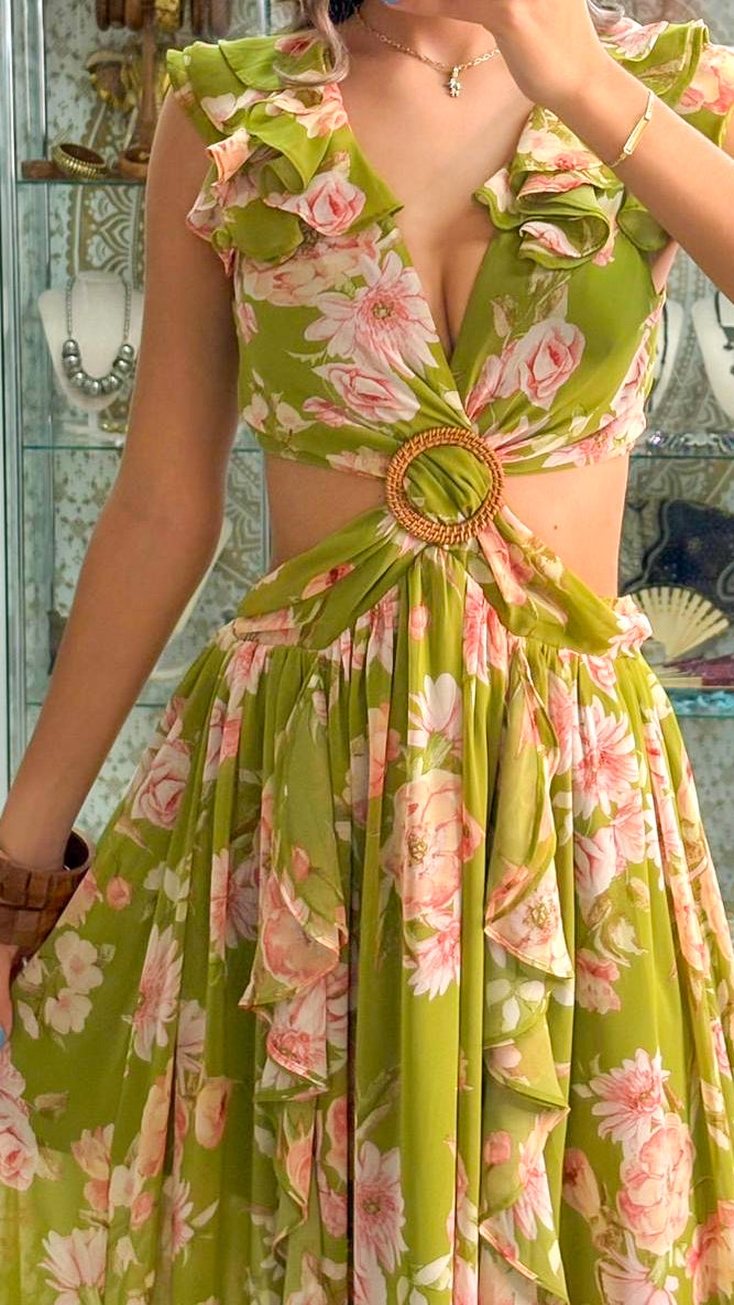 Falifa Maxi Dress-Green