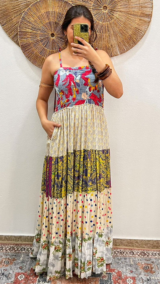 Bella Patchwork Maxi Dress